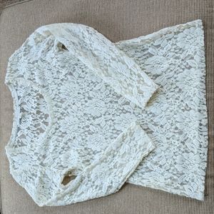 Banana Republic, cream lace sheer top. Medium